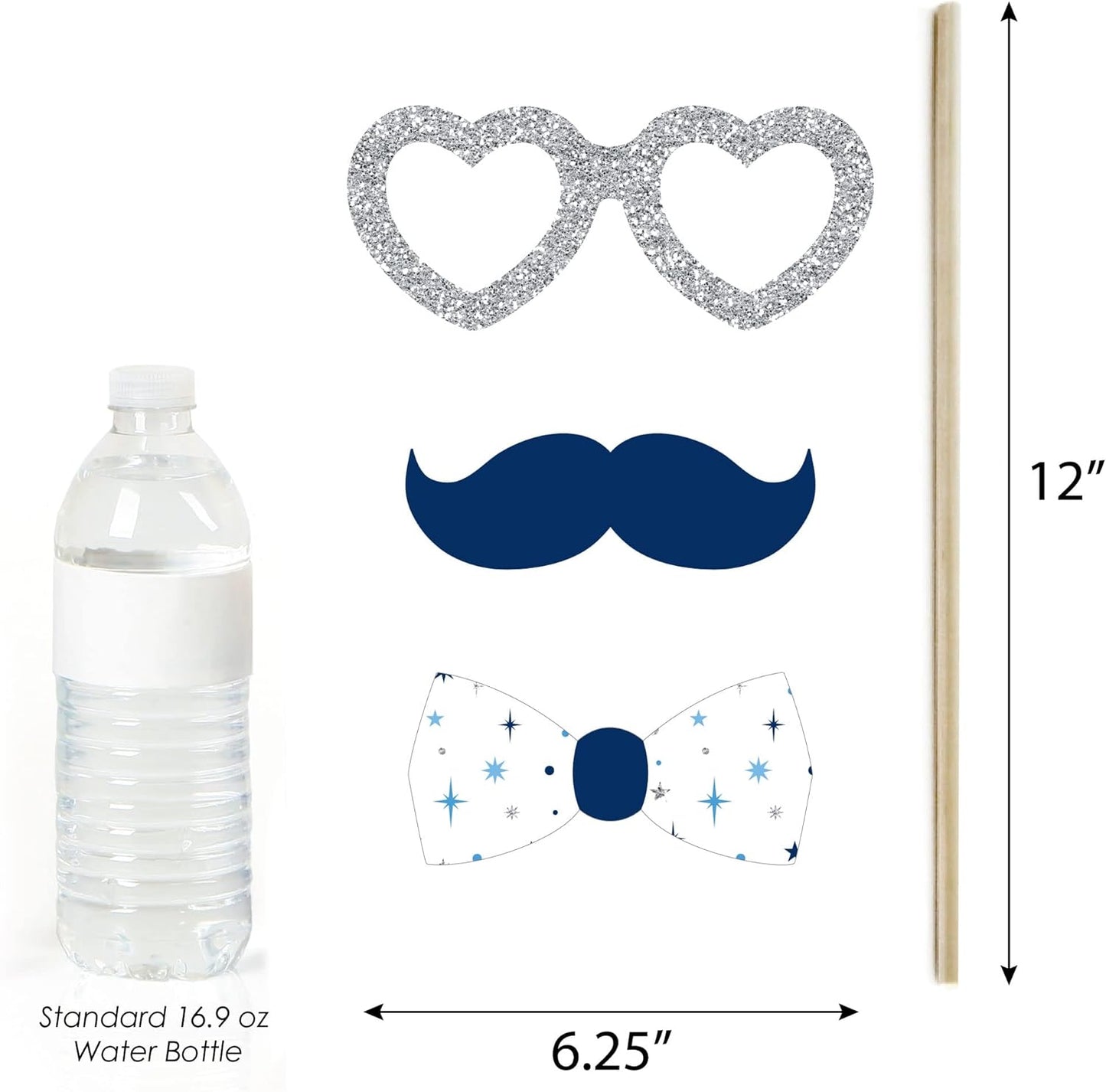 Big Dot of Happiness Prom - Photo Booth Props Kit, Dance Decorations, Photography Accessories, Party Decor- 20 Piece set