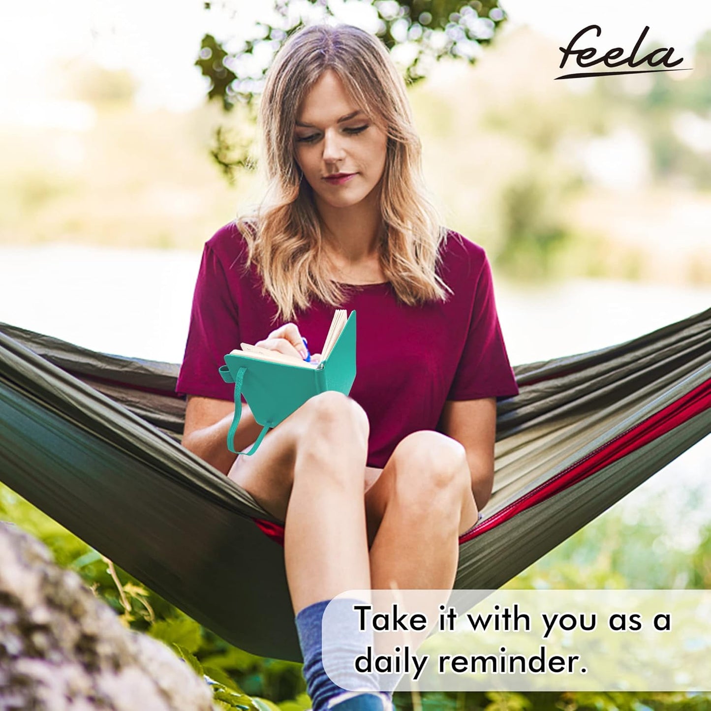feela 6 Pack Pocket Small Notebooks Bulk, Mini Cute Memo Notepads Hardcover College Ruled Lined Journals with Pen Holder for Women Girls Office School, with 6 Black Pens, 3.5”x 5.5”, A6, Rose Pink