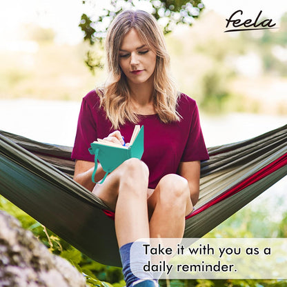 feela 6 Pack Pocket Small Notebooks Bulk, Mini Cute Memo Notepads Hardcover College Ruled Lined Journals with Pen Holder for Women Girls Office School, with 6 Black Pens, 3.5”x 5.5”, A6, Rose Pink