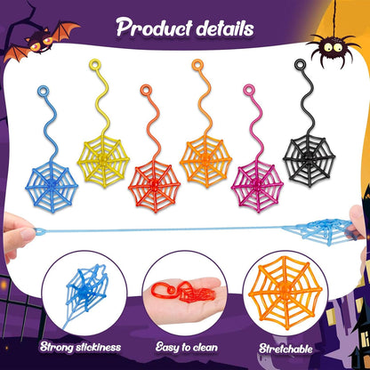 30 Pcs Sticky Spider Web Sticky Hands for Kids Bulk Halloween Party Favors Decorations,Spider Webs for Classroom Prizes,End of The Year Gifts Goodie Bags Stuffers Pinata Stuffers for Boys Girl