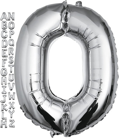 40 inch Silver Letter A Balloon, Big Size Alphabet Foil Mylar Helium Balloons for Birthday Party Celebration Wedding Anniversary Baby Shower Decorations Supplies Alphabet A