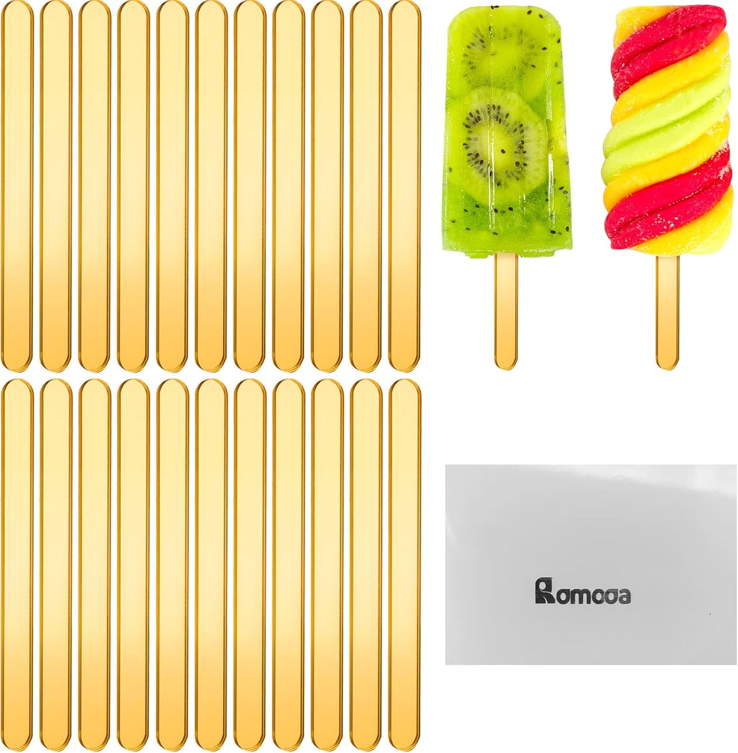 30 Pieces Acrylic Sticks Reusable Cakesicle Cake Pop Mold Mirror Ice Pop Sticks Ice Cream Cakesicle Mold for Home Cake Candy Gifts Party Craft