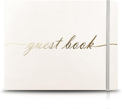 Elegant Wedding Guest Book - Perfect for Wedding Receptions, Baby Showers, Birthdays and Special Events - 7" x 9" Sign in Book - 120 Lined Pages - Leather Hardcover - Pink