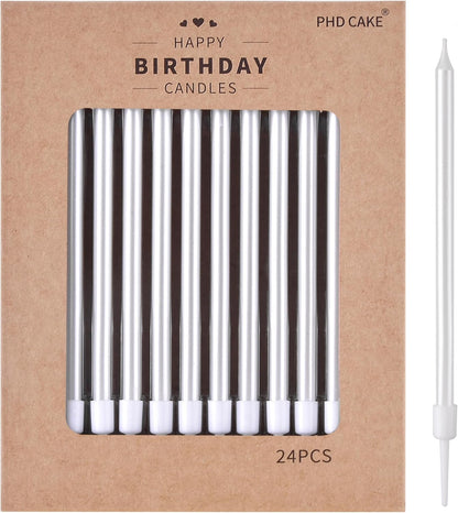 PHD CAKE Champagne Gold Long Thin Metallic Birthday Candles, Cake Candles, Birthday Parties, Wedding Decorations, Party Candles