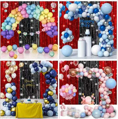 Birthday Party Decorations: 3 Pack 3.3 x 9.9 ft Gold Foil Fringe Curtains Party Supplies, Tinsel Curtain Backdrop for Parties/Birthday/Photo Booth