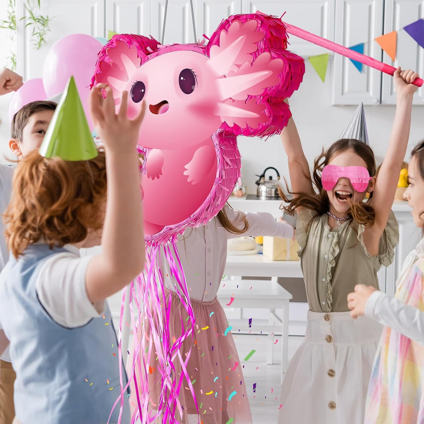 Seematn Capybara Piñata Bundle Capybara Birthday Party Supplies Animal Piñata Bundle with a Blindfold, Bat and Confetti for Birthday Baby Shower Party Decorations