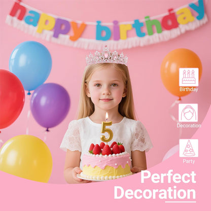 Birthday Tiara and Crown with Sash, Birthday Tiara for Women Party Silver