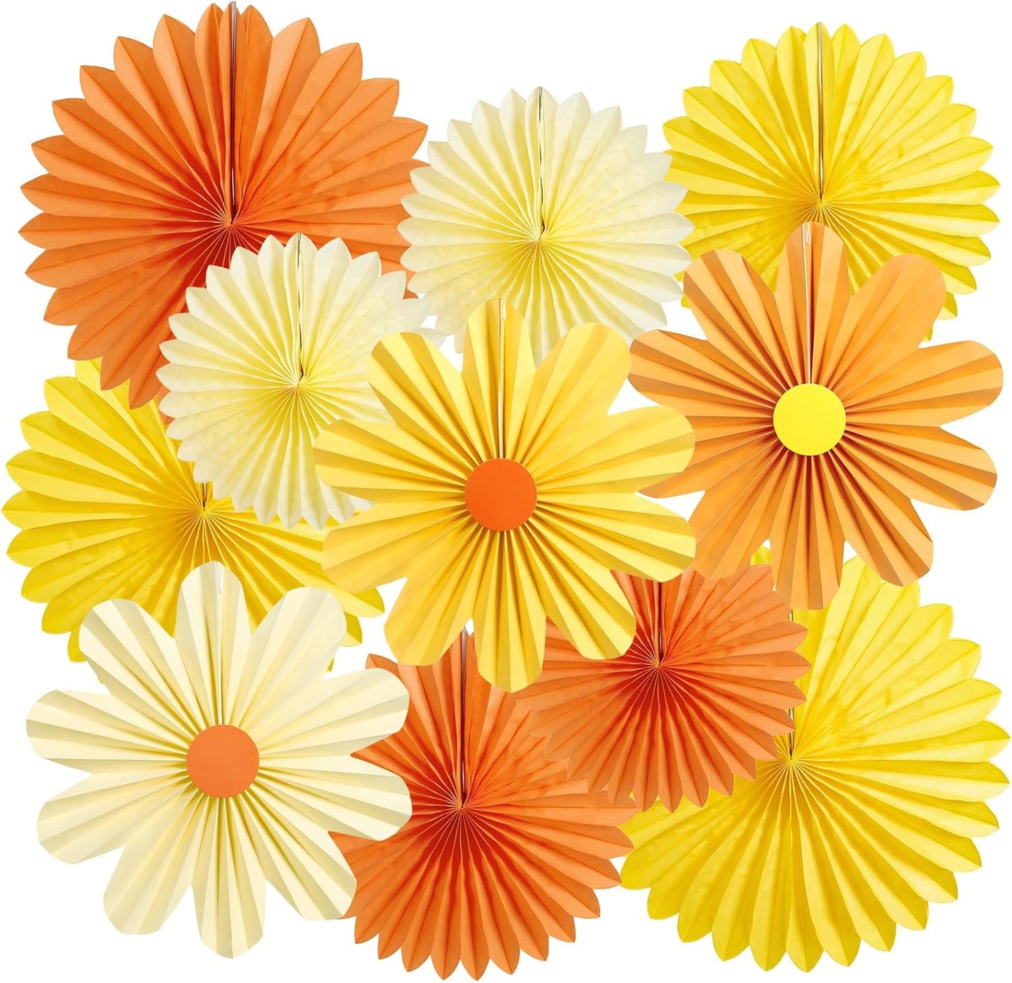 Easy Joy Paper Leaves Decorations for Wall Paper Fans Classroom Decoration Leaves Backdrop Decor Wall Decor,Set of 9