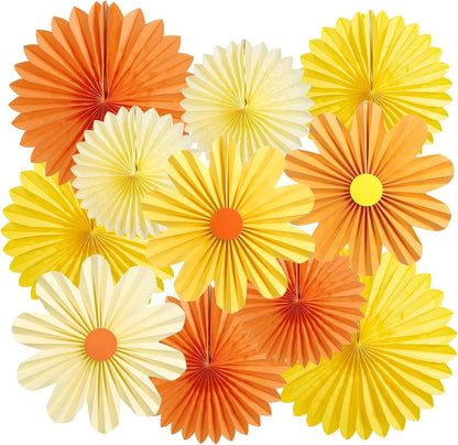 Easy Joy Paper Leaves Decorations for Wall Paper Fans Classroom Decoration Leaves Backdrop Decor Wall Decor,Set of 9