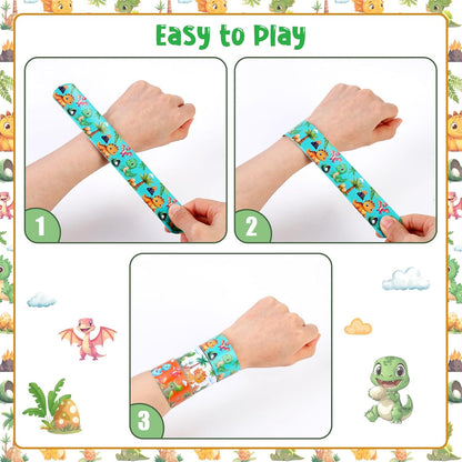 Serencatcher 48pcs Slap Bracelets Party Favors for Birthday Baby Shower Party Supplies Gifts
