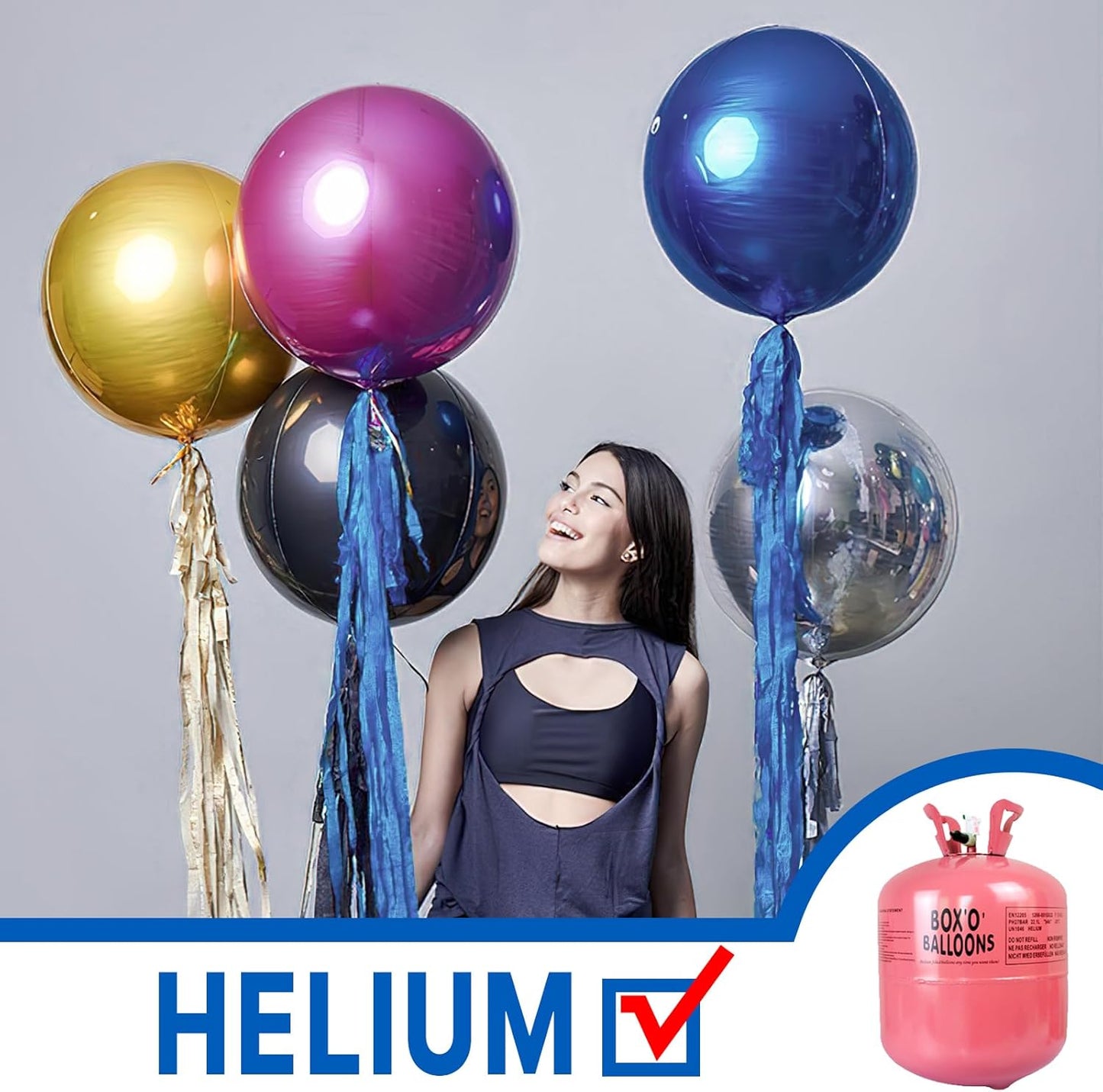 PartyWoo Metallic Gold Foil Balloons 20pcs Different Sizes Pack of 22 15 10 Inch Large Round Foil 4D Inflatable Mirror Ball Mylar Balloons for Graduation Birthday Baby Shower Party Decorations