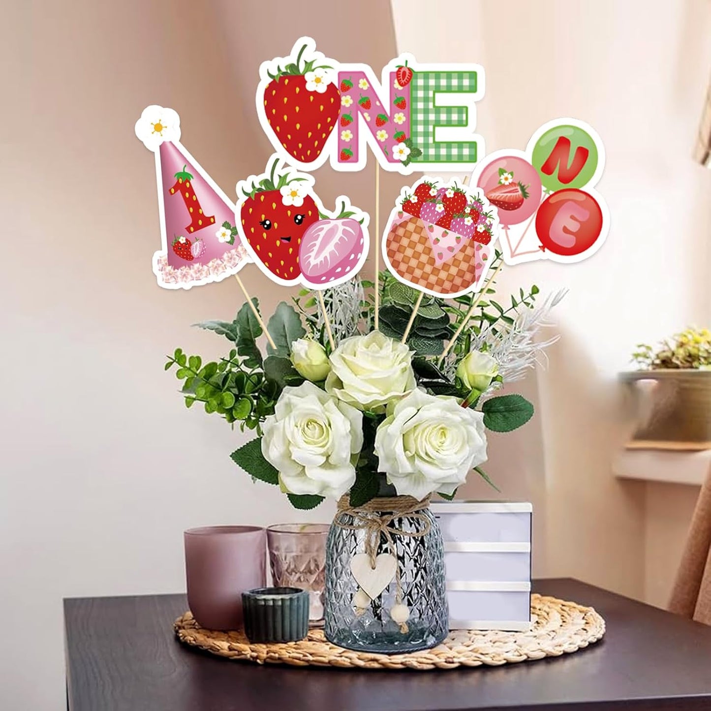 Beautiful Butterfly Centerpiece Sticks - Floral Baby Shower or Birthday Table Toppers - Butterfly Themed Gender Reveal Bridal Shower Party Decoration- Set of 15