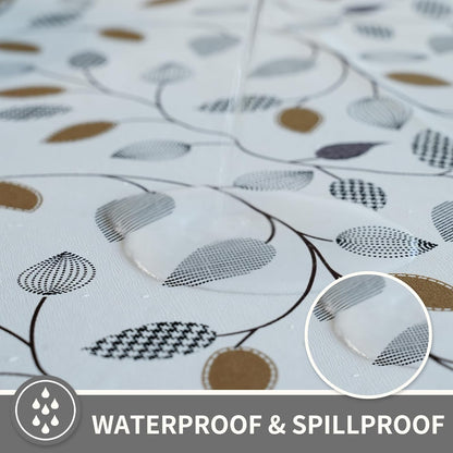 Rectangle Table Cloth,100% Waterproof Tablecloth Oil Proof Spill Proof Vinyl Table Cloth, Wipe Clean Plastic Table Cover for Dining, Camping, Indoor and Outdoor 52" x 70",Leaves