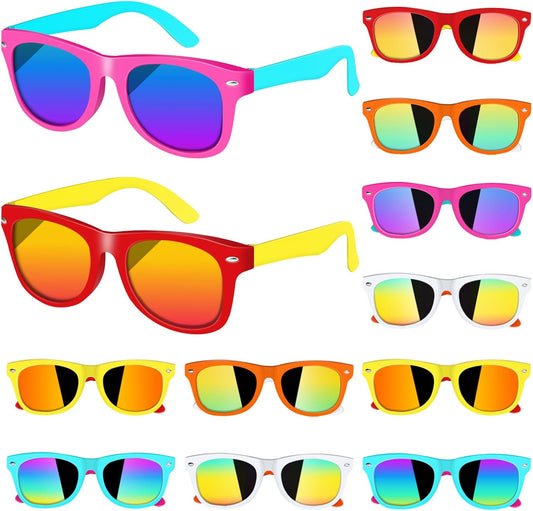 18 Pack Kids Sunglasses Bulk Party Favors, Neon Sunglasses with UV400 Protection for Kids Age 3-8,Great Gift for Birthday ，Graduation Party Supplies Party, Beach, Pool，Boys Girls Goody Bag Stuffers
