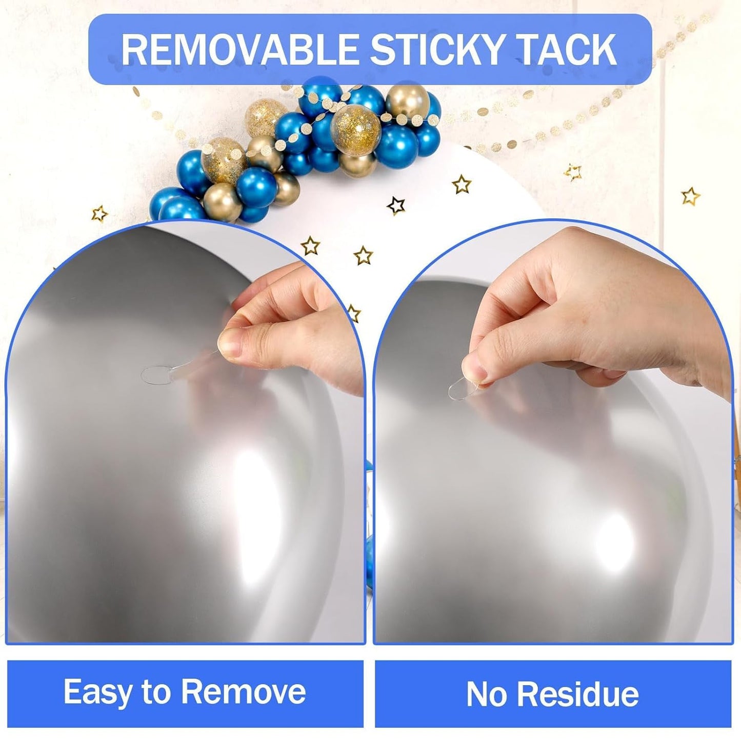 JANYUN 140 Pieces Adhesive Dots,Removable Round Putty Clear Tack No Trace Small Tape Stickers for Wall Hanging Festival Poster Office Party Decoration Picture Crafts