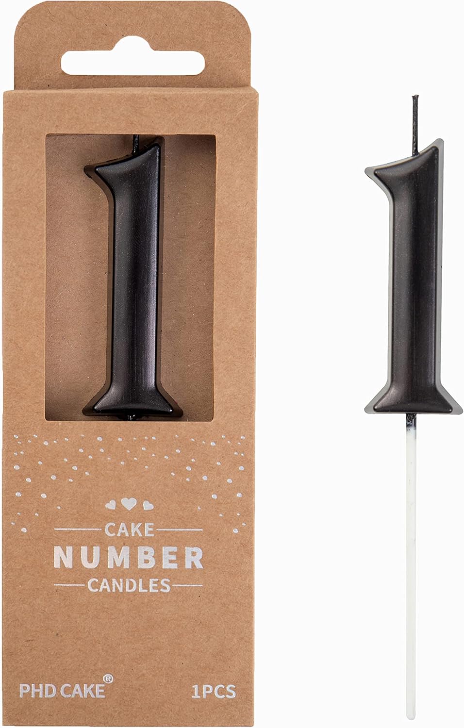 PHD CAKE 2.76 Inch Elegant Gold 1 Number Birthday Candles, Gold Number Candles, Cake Number Candles, Party Celebration