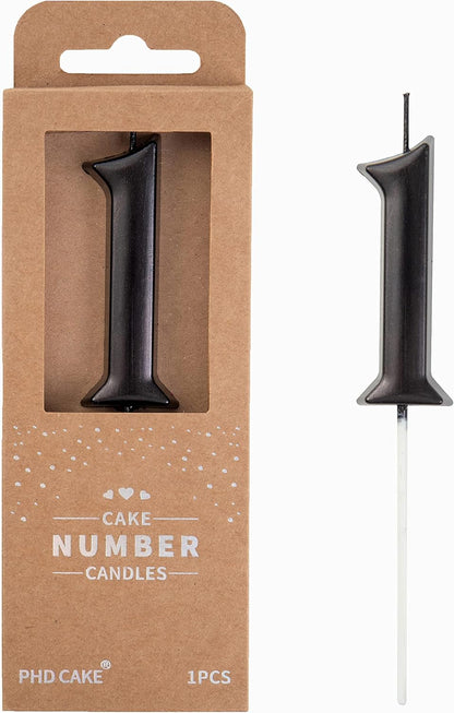 PHD CAKE 2.76 Inch Elegant Gold 1 Number Birthday Candles, Gold Number Candles, Cake Number Candles, Party Celebration