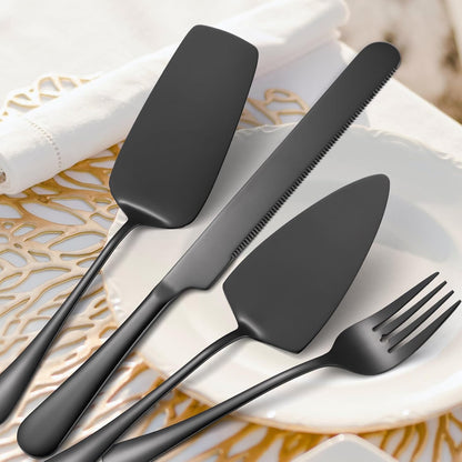 Stainless Steel Serving Utensil Set 10-Piece Buffet Flatware Catering Silverware with Bread Tong,Cake Spatula,Serving Ladles,Salad Fork,Cheese Knife,Large Spoon for Parties Buffet