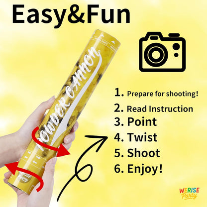 Red Powder Cannon Poppers, WERISE Party Biodegradable Smoke Poppers Cannon 12 Inch Powder Poppers for Birthday Party Valentines Day and Graduation 2 Pack