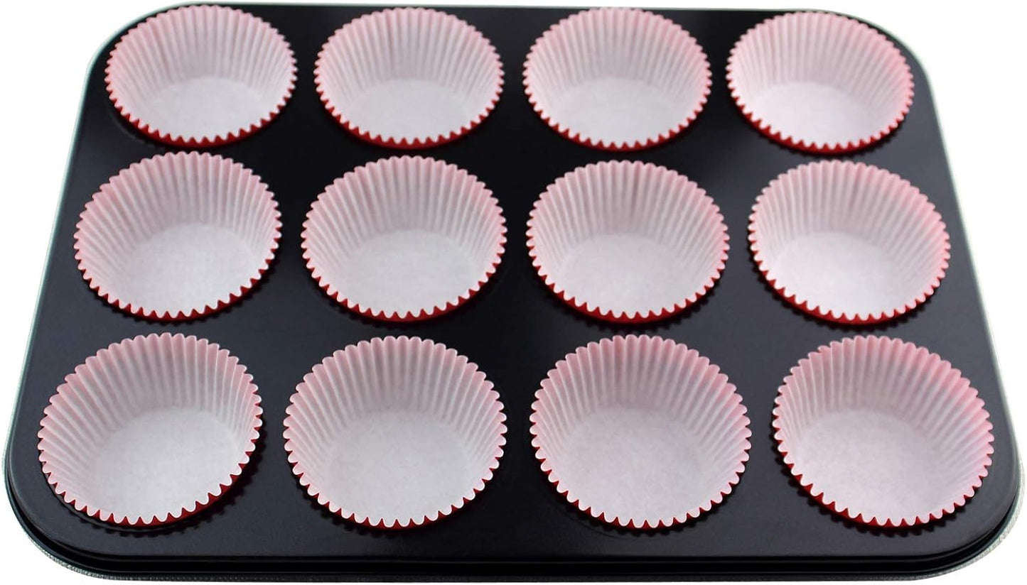 Standard Size Baking Cups Food-Grade Greaseproof Paper Cupcake Liners 200 Pcs (Natural)