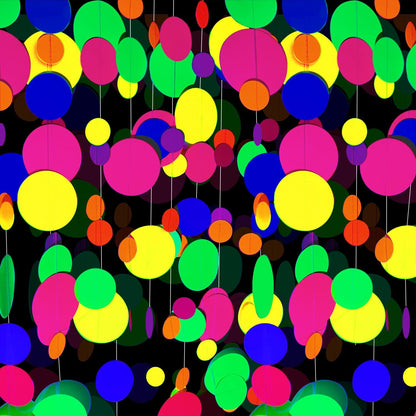 56 Pieces Rainbow Hanging Swirl Decorations Neon Swirl Streamers UV Neon Garland Ceiling Decorations Glow in The Dark Neon Party Supplies and Decorations Black Light Party Kit for Birthday Wedding