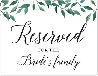 Andaz Press Wedding Party Signs, Natural Greenery Green Leaves, 8.5x11-inch, Bridal Shower Scavenger Hunt, 1-Pack - Colors D