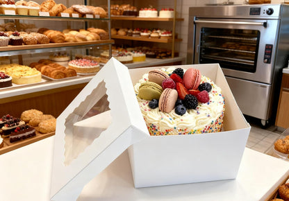 15 Pcs Cake Boxes,12x12x8 Inches White Bakery Boxes with Window,Tall Dessert Boxes,Cookie Boxes for Multi-Layer Cakes,Cake Containers for Birthday,Party,Valentine’s Day by GBF