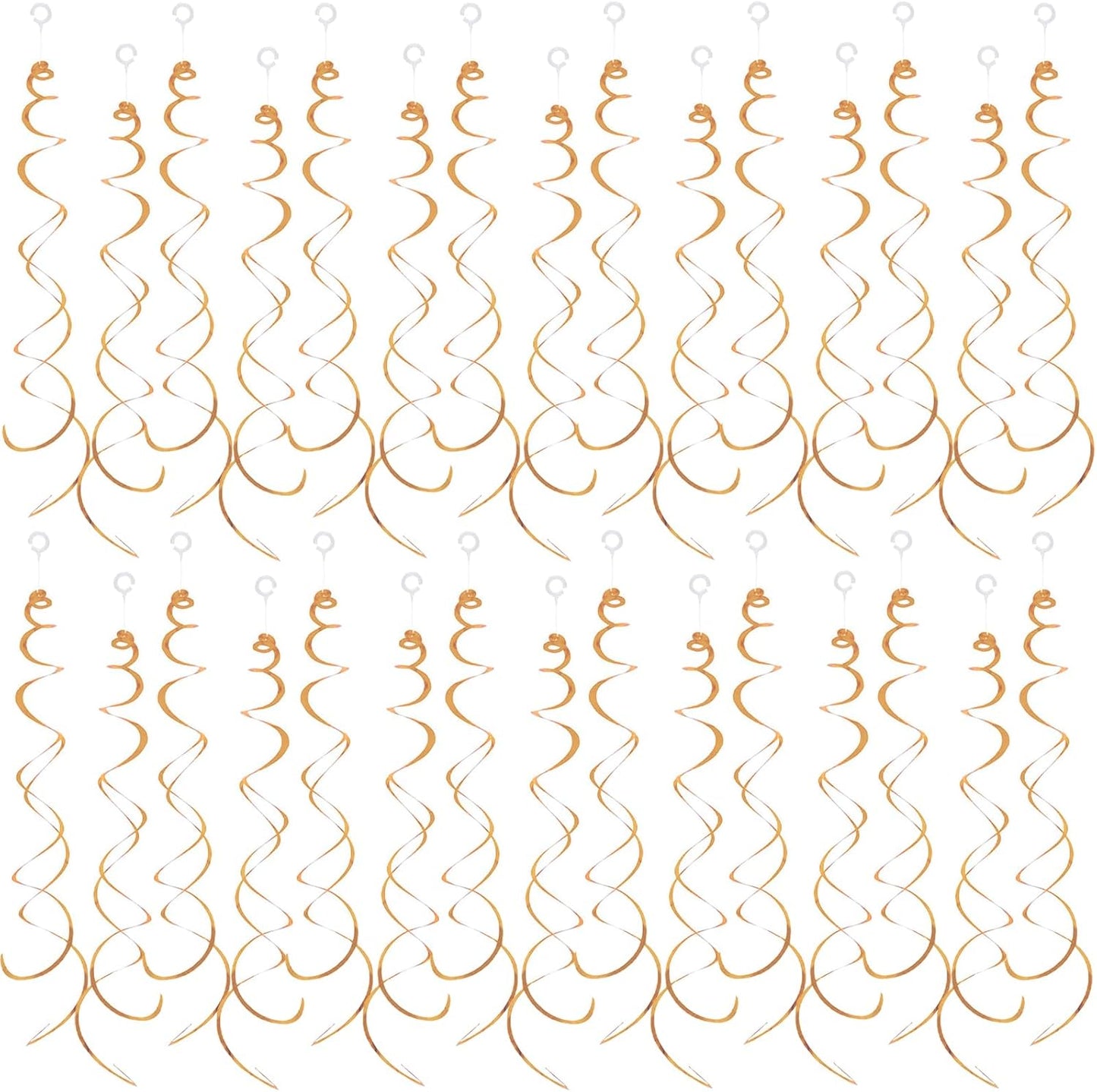 30 Pieces Hanging Swirl Party Decorations Foil Decorations Ceiling Swirl Spiral Hanging Plastic Streamer for Ceiling Birthday Graduation Wedding Celebration Baby Shower Party Supply (Black)