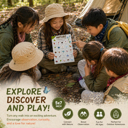 30Pcs Nature Scavenger Hunt Cards, Scavenger Hunt Cards Road Trip and Travel Activities, Spring Summer Holiday Party Supplies, Camping Games Outdoor Indoor Seek Activity-A03