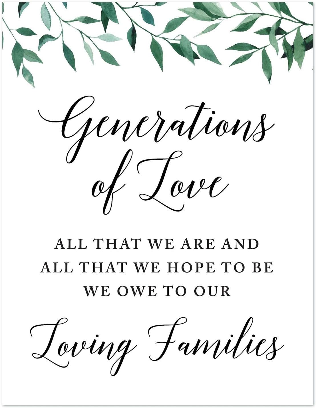 Andaz Press Wedding Party Signs, Natural Greenery Green Leaves, 8.5x11-inch, Bridal Shower Scavenger Hunt, 1-Pack - Colors D
