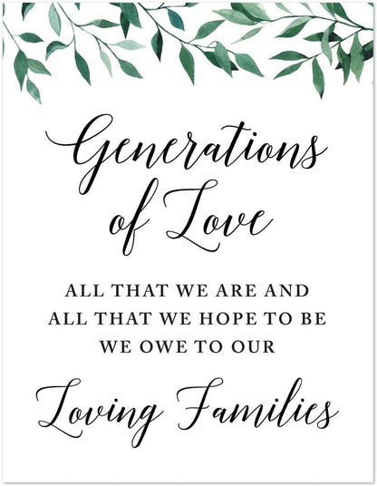 Andaz Press Wedding Party Signs, Natural Greenery Green Leaves, 8.5x11-inch, Bridal Shower Scavenger Hunt, 1-Pack - Colors D