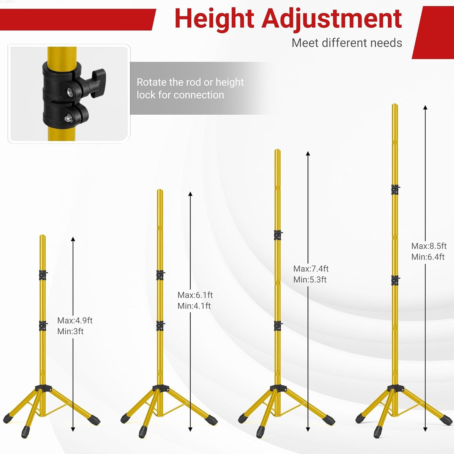 Backdrop Stand, Adjustable 10x7.5 FT Background Stand Backdrop for Parties, Photo Video Studio, Portable Photography Backdrop Stand with Carrying Bag, 6 Backdrop Clamps, and 2 Stand Bags