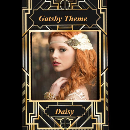 JeVenis Art Deco Party Photo Booth Prop Frame 1920s Gatsby Photo Frame Roaring 20's Photo Selfie Frame for Gatsby Wedding Vintage Birthday Party Supplies