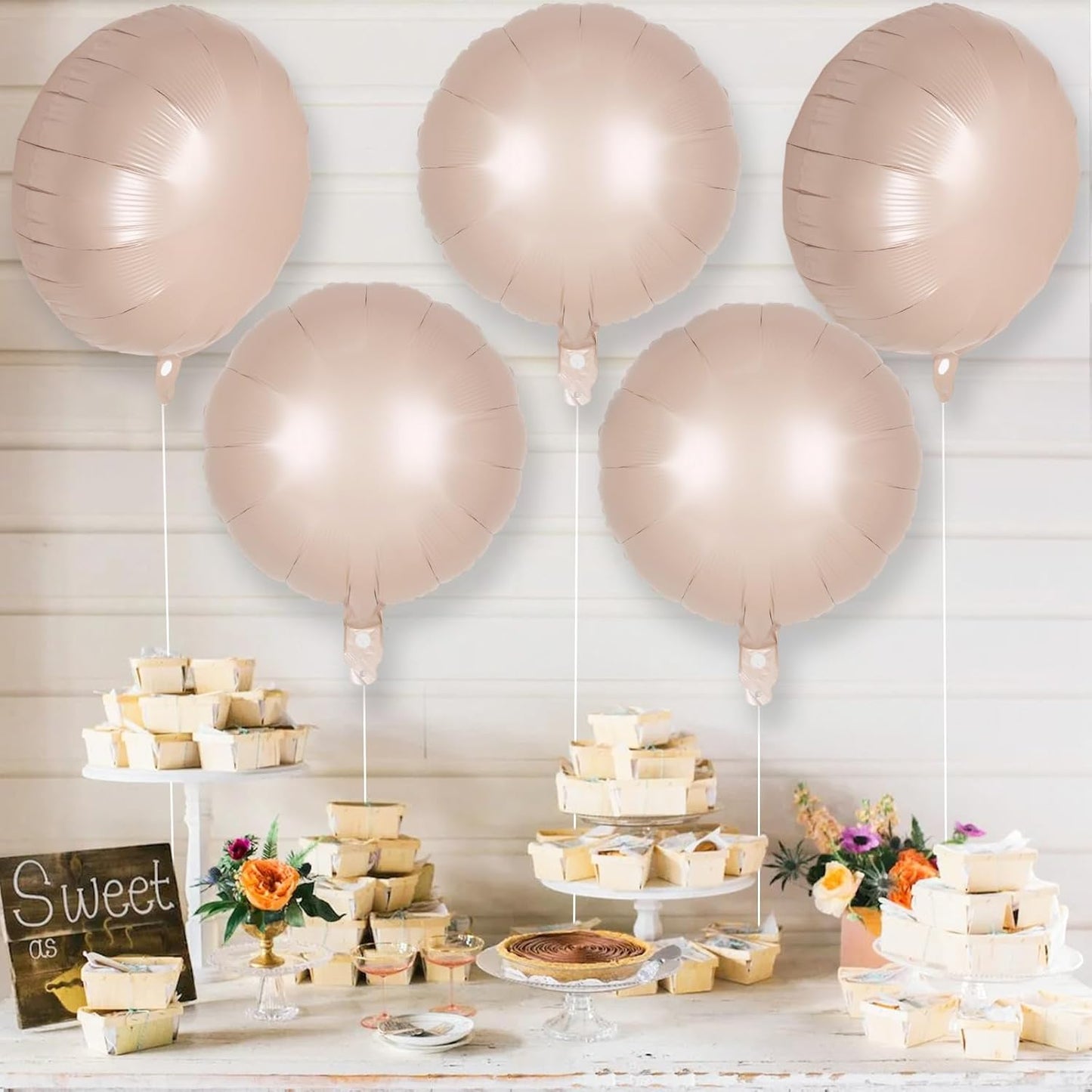 20 Pcs Black Round Shaped Balloons,18 Inch Round Foil Balloon,Giant Round Mylar Balloon Helium Balloons for Birthday Party Baby Shower Wedding Decorations (Black)