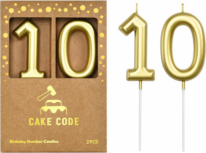 2.76 Inch Classical Gold 5 Number Birthday Candles, Gold Number Candles, Cake Number Candles, Party Celebration