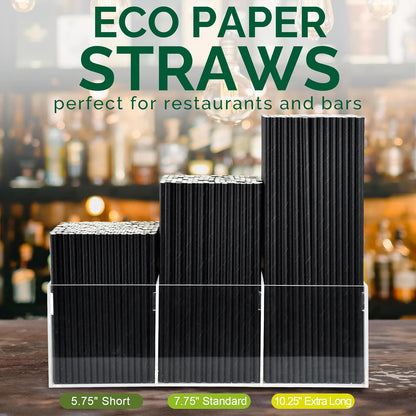 5.75 inch Orange Paper Cocktail Straws, Short Disposable Drinking Straws 500 Counts, Unwrapped - Compostable