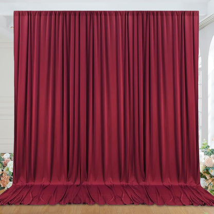 10ftx10ft Black Backdrop Curtains for Weddings Parties, Wrinkle Free 2 Panels Silky Polyester Photo Backdrop Drapes Back Drop Cloth Drapery for Birthday Mother'sDay Photography Background