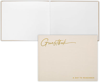 ZICOTO Beautiful Wedding Guest Book for Your Wedding Reception - Simply Elegant Guestbook to Sign in and Add Polaroid Photos - The Perfect Baby Shower Guest Book for The Special Day