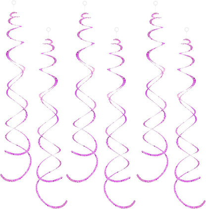 30 Pieces Gold Hanging Swirl Decorations Sparkle Golden Plastic Streamers Ceiling Decorations Wedding Bachelorette Baby Shower Birthday Party Anniversary Graduation Christmas New Year Decorations