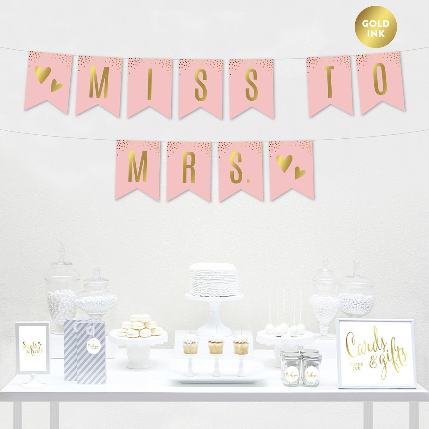 Andaz Press Blush Pink and Metallic Gold Confetti Polka Dots Bachelorette Party Bridal Shower Collection, Scavenger Hunt Game Cards, 20-Pack