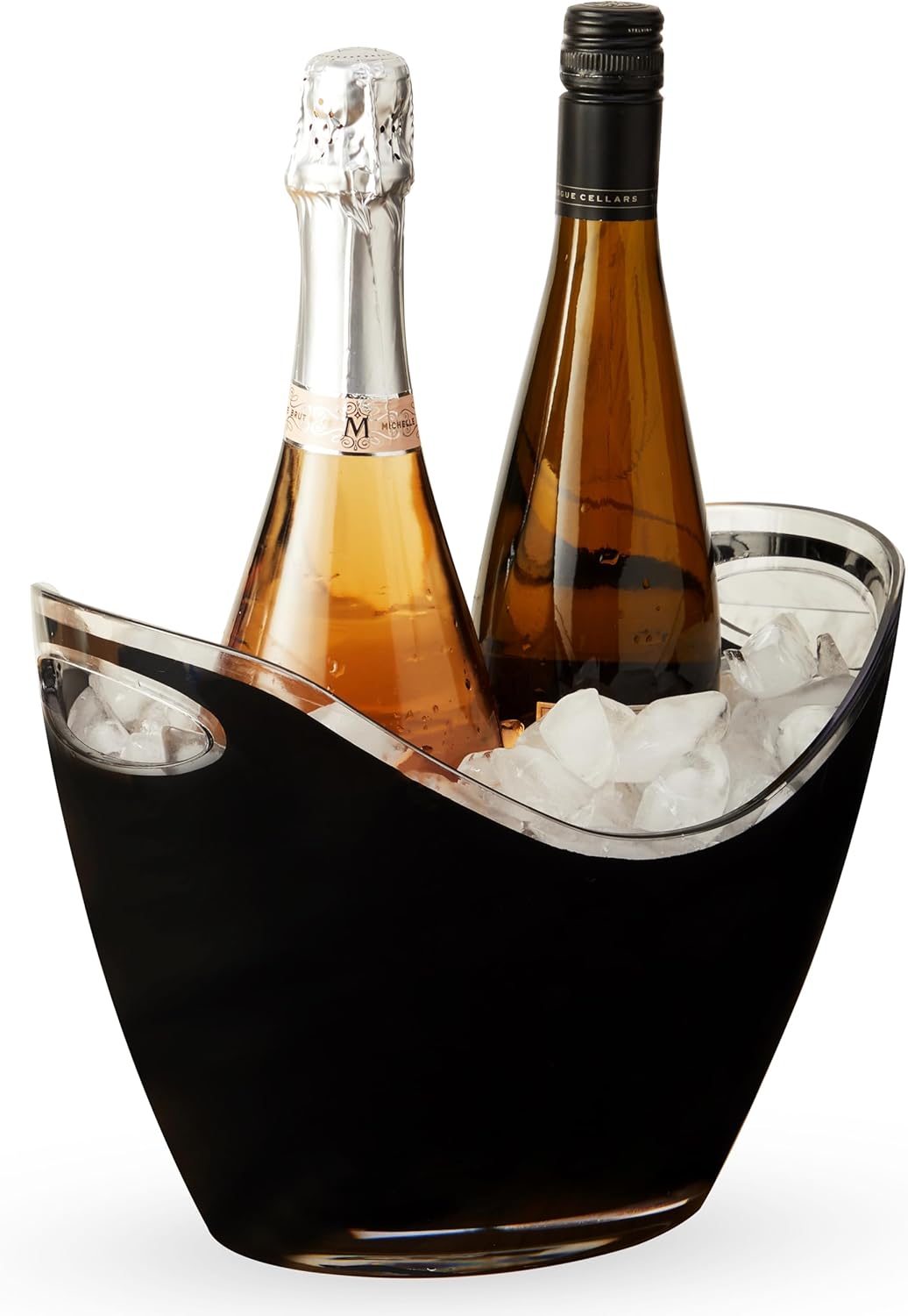 True Clear Acrylic Ice Bucket with Handles, 3-Liter Capacity, Durable Wine and Champagne Bucket, Perfect Ice Buckets for Parties, BBQs, Weddings, Picnics, Holidays, Outdoors, 8.75" x 8.25", Set of 1