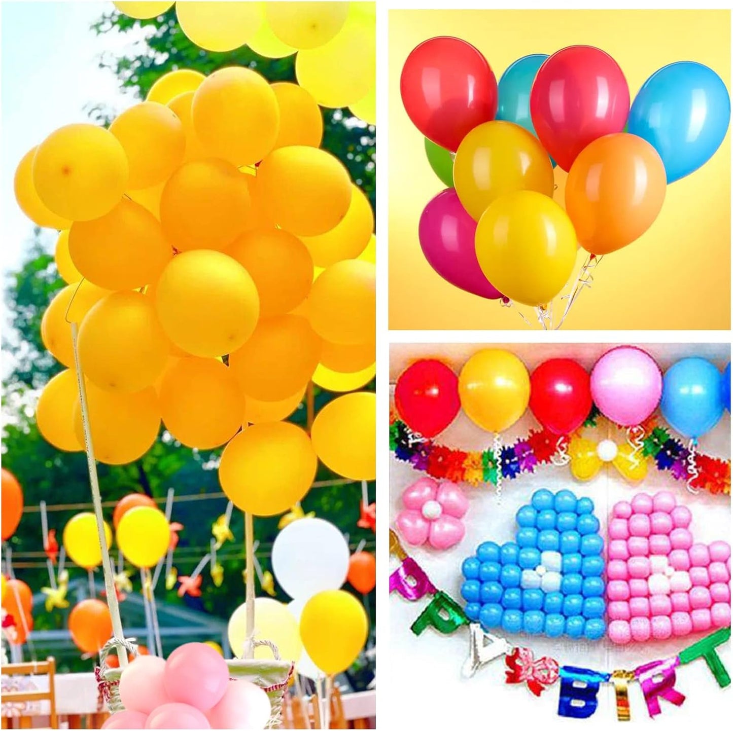 110pcs Black Balloon 12 inch, Black Latex Balloons for Birthday Party Baby Shower Wedding(with 2 Ribbons). - Colors A