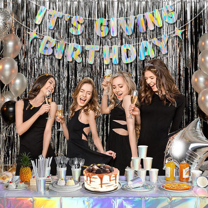 Iridescent Welcome Back We Missed You So Much Banner, Holographic Welcome Back Decorations, Pre-Strung Welcome Home sign for Office Party, Family Gathering, Back to School, Military Homecoming