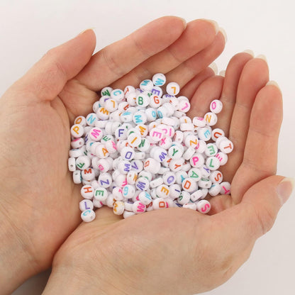 1000Pcs Glow Letter Beads Acrylic Alphabet Bead Glow in The Dark, 4x7 mm Round Beads for Friendship Bracelets and DIY Crafts