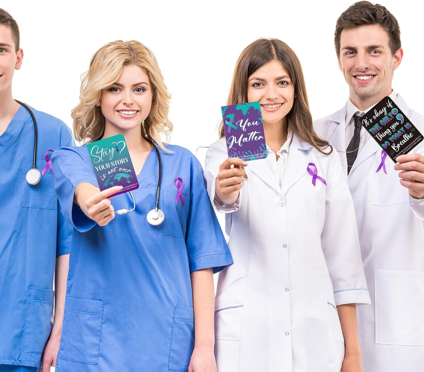 Cinrobiye 24 Pcs Suicide Prevention Awareness Mini Pocket Notebook Bulk Teal Purple Ribbon Motivational Notebook for Suicide Prevention Month Charity Mental Health Care Seminar Party Favors Gifts