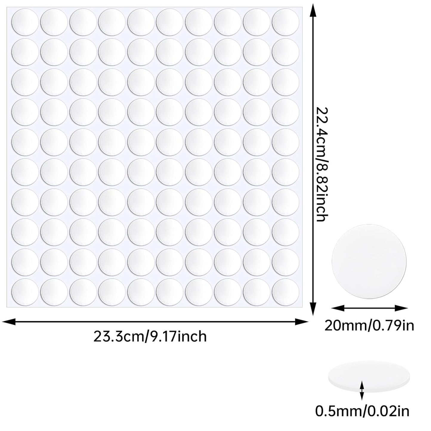 JANYUN 140 Pieces Adhesive Dots,Removable Round Putty Clear Tack No Trace Small Tape Stickers for Wall Hanging Festival Poster Office Party Decoration Picture Crafts