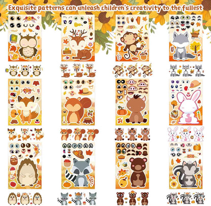 24 Sheets Make a Face Stickers for Kids Toddlers, Make Your Own Animal Mix and Match Sticker Sheets with Sea Animals Horses Dinosaurs Unicorns for Kids Crafts Party Favors Goodie Bags Stuffers