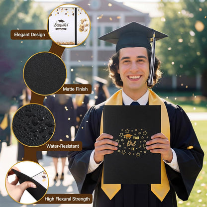 Engrowtic 3 Pcs Graduation Guest Book 2026 Black Gold Graduation Party Decorations Congratulations Graduates Signature Guest Book for Class of 2026 Men Women College High School Graduations Gift Card
