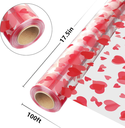 JOYIT 100 ft Clear Cellophane Wrap Roll (31.5 in x 100 ft) - 3 Mil Thicken Cellophane Roll,Cellophane Bags Large,Wrapping Paper for Flower Gift Baskets Wrap (31.5" fold into 16")