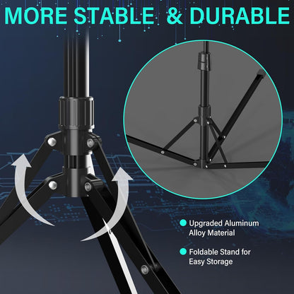 UBeesize 12'' LED Ring Light with 62'' Tripod Stand, Selfie Ring Light for Video Recording, Live Streaming, TikTok & YouTube, Compatible with iPhone & Android (Black)